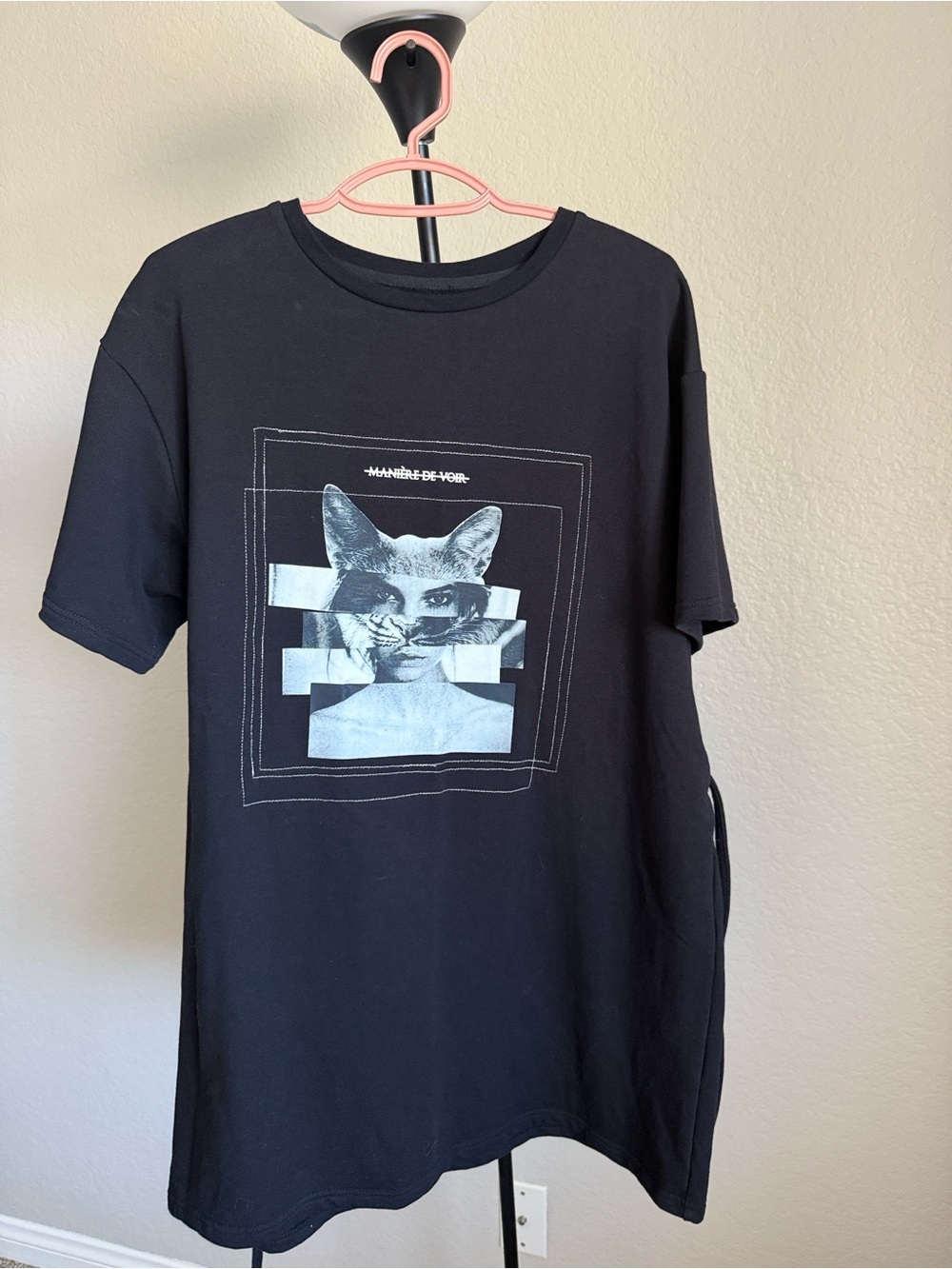 Maniere De Voir Black oversized shirt size 8